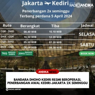 Bandara Dhoho Luncurkan Rute Jakarta-Kediri 3 Kali Seminggu
