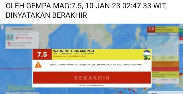 BMKG Akhiri Peringatan Tsunami Pascagempa M7,6 Talaud