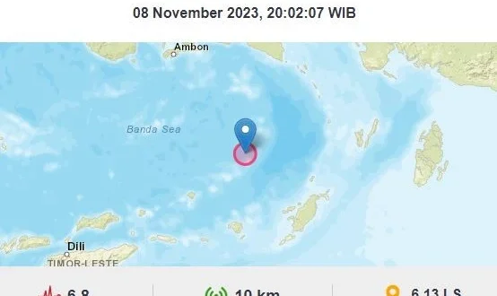 Gempa M 6,8 Tanimbar Maluku Terasa hingga Papua Barat: Update Resmi