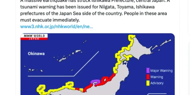 Badan Meteorologi Tegaskan Tidak Ada Gempa Besar dan Tsunami 40 cm di Misawa Hokkaido