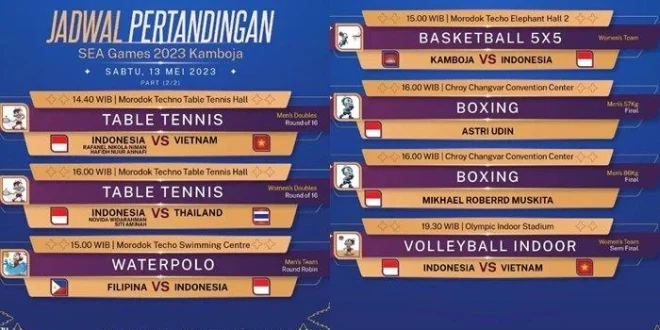 Jadwal SEA Games Sabtu 13 Desember 2025 Terbaru & Resmi