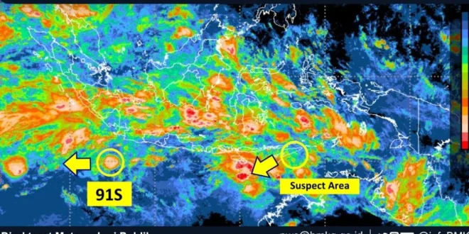 Waspada Bibit Siklon Tropis 91S di Lampung 11-12 Desember